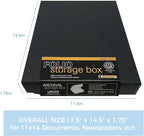Lineco Folio Storage Box, Clamshell Design, 9.5x12.5x1.75 Inches, Archival Boxboard, Preserve Photos, Cards, Magazines, Documents, Art, Ephemera, Family Records, Black, Pack of 1
