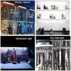 LED Display Lights, (4) Strip Light Bars for Display Case Shelf Showcase Bookshelf Kitchen Workbench, Plug-in Under Cabinet Lighting - (6000K, Cool White)