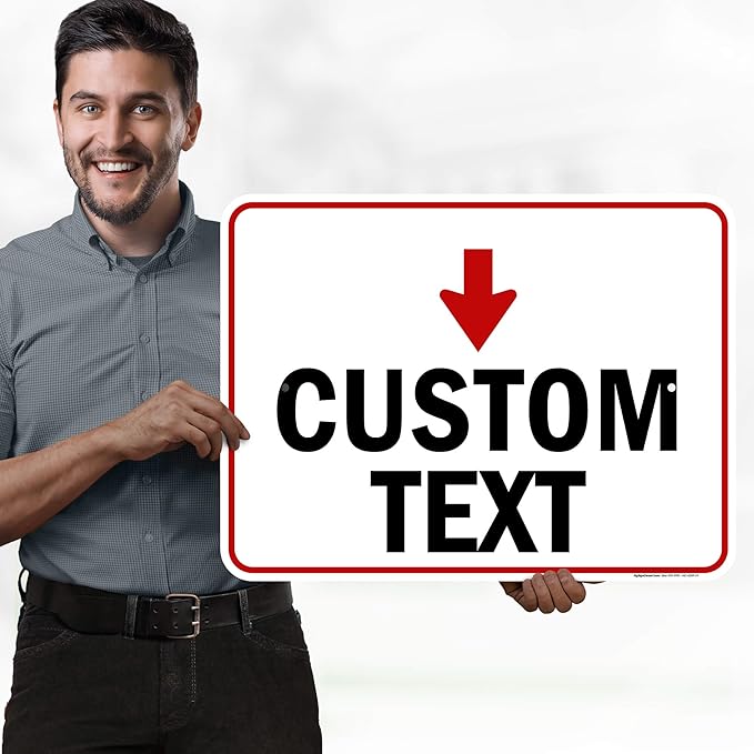Custom Arrow Directional Sign, 18x24 Inches, Rust Free .063 Aluminum, Fade Resistant, Made in USA by My Sign Center