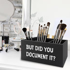 XPH Funny But Did You Document It Black Pen Pencil Holder Organizer for Desk, HR Human Resources Gifts, Office Humor Gifts, Wooden Box Sign for Office Workplace Desk Tabletop Decorations