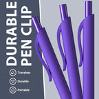JIMMIDDA 52 Pcs Pens Bulk - 1.0MM Ballpoint Pens Purple Ink | Medium Point Smooth Writing, No Bleed Retractable Ball Point Pen for Office School (Purple - 52Pcs)