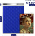 Fuxury Large Bubble Mailers 10.5x16" 250 Pack Royal Blue Self Seal Padded Envelopes Bulk Waterproof Mailing Envelopes Bubble #5 Cushioning Padded Mailers for Small Business Packaging