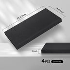 UMIACOUSTICS 4 PCS Acoustic Panels with Hanging Bracket, 2” Thick Fiberglass Sound Proof Panels Removable for Studios, Office, Home Theater Ceiling or Wall- Black