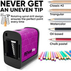 Battery-Operated Electric Pencil Sharpener for Kids, School, Home, Office - for No. 2 Pencils and Colored Pencils