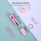 Paper Clips and Binder Clips Small with Decorative Push Pins Cips for School Home Office Aesthetic Desk Accessories,220PCS