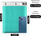 Fuxury Bubble Mailers 6x10“ 600 Pack Teal Padded Envelopes Usable Size 6x9" Thick Mailing Envelopes Bubble Padded, Shipping Bags for Mailing,Packaging, Small Business, Boutique, Bulk #0