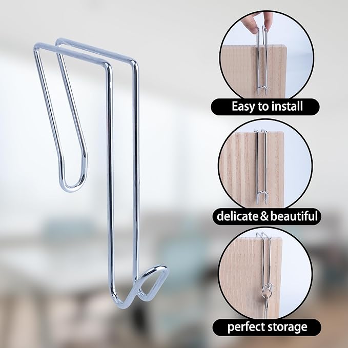 LIGHUFEIC 5 Pack Wire Cubicle Hook,Cubicle Accessories Wall Hangers for Clothing Mirrors, Pictures, Hats, and Bags in Office Cubicles Panels Cubicle Hooks(slive)