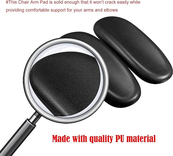 Office Chair Arm Rest Replacement Fits All Styles of Arms with 4" Mounting Hole Patterns Screws Set Desk Armrest Cover(2Pack)