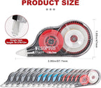 WISOPTUS 15PCS White Correction Tape with Dispenser, 39.37ft Each, Fast, Clean, Opaque and Easy to Use Tear-Resistant Correction Tape Bulk Office or School Supplies, Blue, Red, Gray