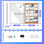 Magula 36"x24" Enclosed Bulletin Board Tamper-Proof Dispaly Case, Aluminium Frame, Shatter Resistant Lockable Bulletin Board, Enclosed Cork Board for School, Office, Commercial, Hospital etc