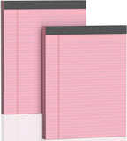 2 Pack Legal Pads 8.5 X11, College Ruled Notebook, 100 Sheets Pink Note Pad, Writing Pads 8.5x11, Tear Off Notepad, Lined Paper, Notebook Paper for Office Home School, 50 Sheet/Pad
