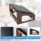 XINGMIAOWJ Ergonomic Foot Rest, 4 Adjustable Height Foot Stool,Footrest Under Desk， Soft Cushions, Foot Rest Office,Improving Posture, Promoting Blood Circulation（Espresso）