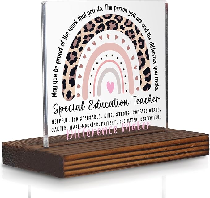 Special Education Teacher Gift Desk Sign Appreciation Plaque, Difference Maker Thank You Gift for SPED Teacher Graduation Birthday Office Classroom Decor PA093