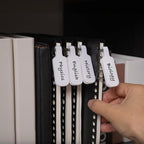 Trilancer Reusable Cable Cord Wire Labels, Easy to Write on, Hook&Loop Closure, for Organizing and Identification, Cable Tags, Multiple Uses - 35PCS(White)