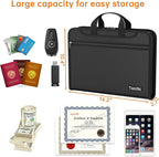 5200℉ Fireproof Accordion File Organizer with Lock, Thickened Document Organizer 13 Colorful Pocket with Labels, Important Document Organizer, Expanding File Folder with Handle for Letter A4 (Black)