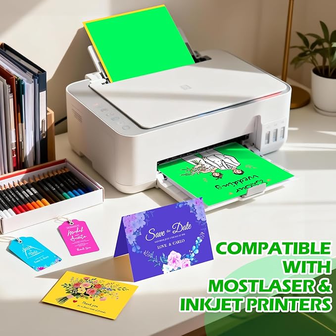 80 Sheets 8.5" X 11" Colored Cardstock, 80 Assorted Colors 180 GSM/65 LB Construction Paper Card Stock Printer Paper for Printing, Card Making, DIY Crafts, Kids School Supplies,Party Decorations
