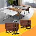 Conference Table Flip Top Mobile Conference Room Tables,Folding Conference Table with Wheels,Large Meeting Training Seminar Table Saving Space for Office Classroom(8D,47.2'')