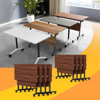 Conference Table Flip Top Mobile Conference Room Tables,Folding Conference Table with Wheels,Large Meeting Training Seminar Table Saving Space for Office Classroom(8D,47.2'')