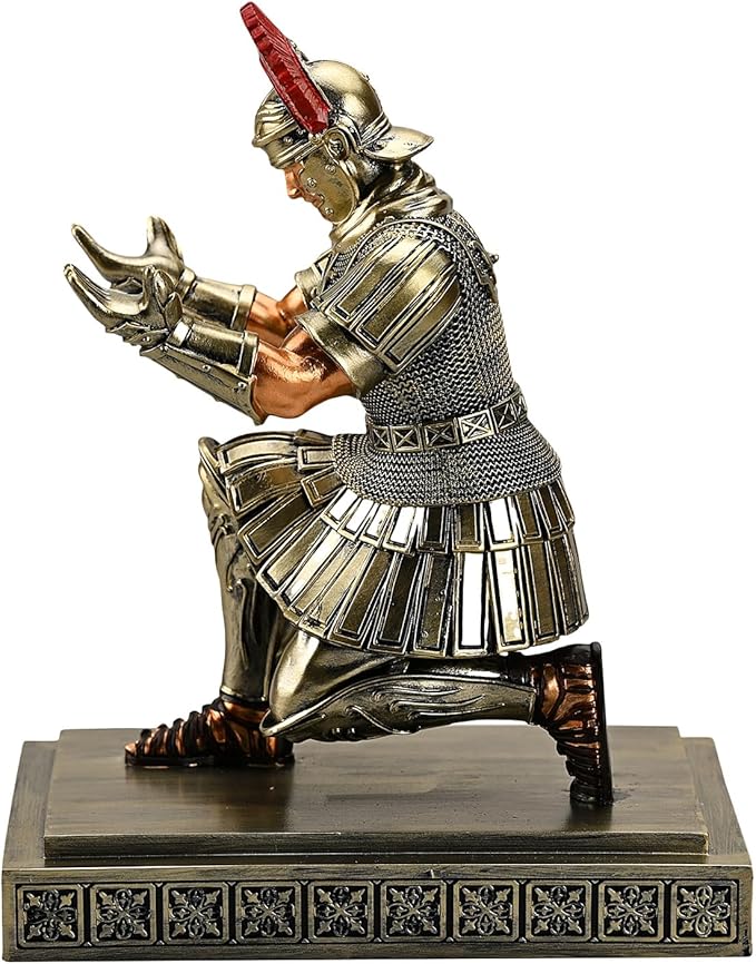 HDMbigmi Roman Legion Soldier Knight Pen Holder Pen Stand Desk Organizers and Accessories for Office and Home(Bronze)