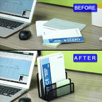 Anumit Desk Mail Organizer, File Holder Letter Sorter with 3 Vertical Upright Metal Mesh Compartments Document, Filing, Folders, Mail, Paper Organizer for Home or Office Desktop (1PCS)