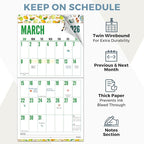 CRANBURY Large Print Wall Calendar 2026, 12x23" Open, 12 Months Seasonal Designs, Use Jan to Dec 2026, Big Numbers, Big Grid, Low Vision Calendar, Non-Glossy Paper for Easy Writing, Includes Planner Stickers