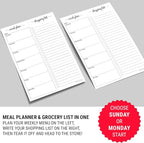 321Done Meal Planning Notepad - 50 Sheets (5.5x8.5) - Perforated Weekly Meals Planner Shopping List Menu Groceries Grocery List, Tear Off Memo Pad - Made in USA - Simple Script