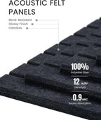 Fluxynara Large Felt Bulletin Board 48" x 36" Cork Board Alternative-12 Pack with 70 Safe Removable Adhesive Tabs, Cork Boards for Walls for Home Office Classroom Pin Board (Deep Charcoal Blue)