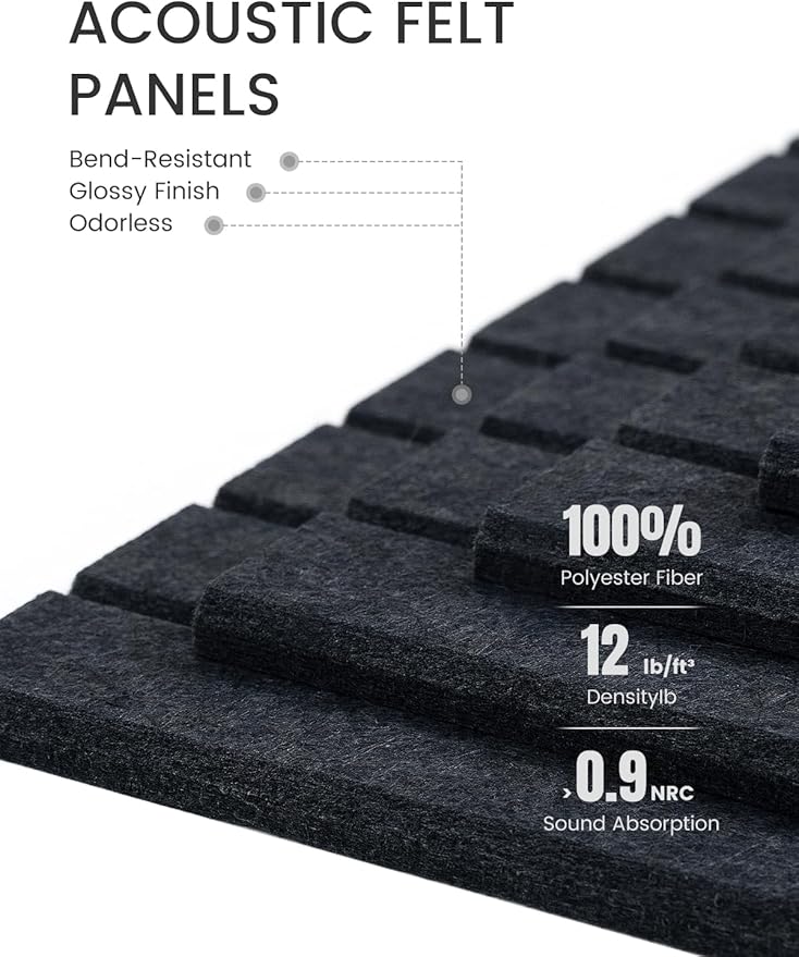 Fluxynara Large Felt Bulletin Board 36" x 24" Cork Board Alternative-6 Pack with 40 Safe Removable Adhesive Tabs, Cork Boards for Walls for Home Office Classroom Pin Board - Deep Charcoal Blue