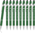 WYPAS Bulk Custom Pens - Personalized with Name, Engraved Text/Logo - Stylus Tip, Black Ink - Options for Corporate Gatherings, Events & Promotions (Green)