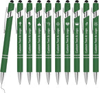 WYPAS Bulk Custom Pens - Personalized with Name, Engraved Text/Logo - Stylus Tip, Black Ink - Options for Corporate Gatherings, Events & Promotions (Green)