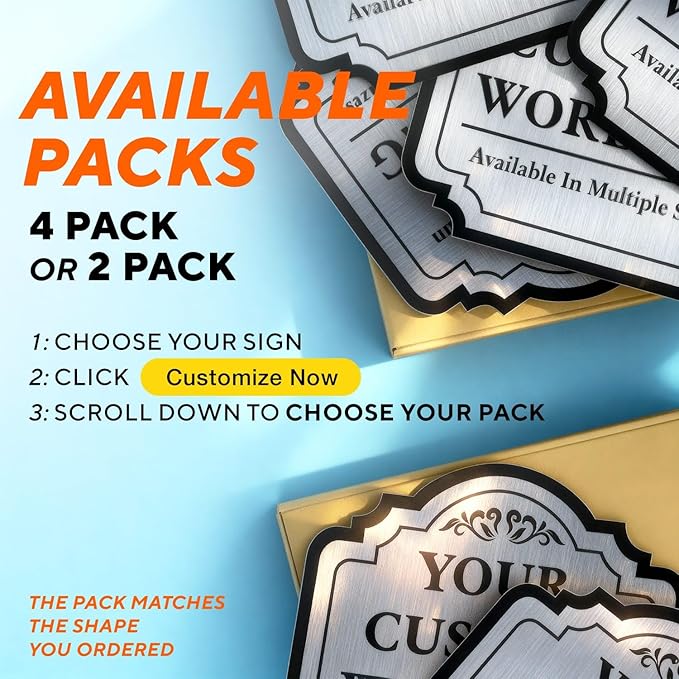 Custom Decorative Outdoor Metal Signs, Personalized Aluminum Signs, Customized Driveway Signs, Waterproof Signs Made In USA, Design 3 Metalic Silver 42x28 In