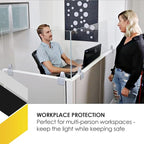 OBEX Acrylic Mounted Large Brackets Quality Desk Privacy Panel & Divider for Your Office Cubicle-Increase Separation & Improve Productivity (Clear, 24"W X 48"H)