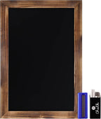 HBCY Creations 20" X 30" Torched Brown Solid Wood Frame Wall Chalkboard, Magnetic Surface, Home Décor, Restaurant & Café Menus, Blackboard, Includes Chalk, Eraser & Hanging Hardware
