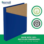 Samsill 1 Inch 3 Ring Binders, Made in USA, Economy Round Ring, Clear View Cover, 200 Sheet Capacity - for School, Home, Office - Blue, 4 Pack