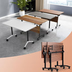 Conference Table Flip Top Mobile Conference Room Tables,Folding Conference Table with Wheels,Large Meeting Training Seminar Table Saving Space for Office Classroom(2D,47.2'')