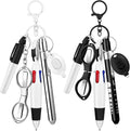 12 pcs Nurse Pen Set Two Colors Black Silver Include Permanent Marker Pen Pen Lights for Nurses Retractable Ballpoint Pen Nursing Keychain Clip Foldable Scissors LED Flashlight Keychain for Nurses