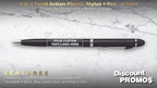 DISCOUNT PROMOS Custom Twist Action Plastic Stylus Pens, Set of 10, Personalized Bulk Pack - Pens for Work, Cool Pens for Writing, Black Ink - Black
