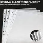 Sheet Protectors, PANDRI 300 Pack Clear Heavy Duty Plastic Page Protectors Sheet Reinforced 11-Hole Fit for 3 Ring Binder Fits Standard 8.5 x 11 Paper, 9.25 x 11.25 Top Loaded, Excluding Acid