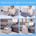 OpyTikar Foot Rest for Under Desk at Work.Multifunctional 3-Tier Foot Stool,with Washable Footrest.for Under Desk,Office Chair Gaming Chair & Sofa,Leg Elevation Pillow,Supports Posture-Light Grey