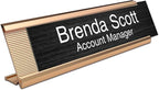 10 Pack 2" x 8" Aluminum Desk Name Plate Holder, Office Name Plate Holder for Desks, Desk Sign Holder for Office Conference, Meeting Room or Other Business Event (Rose Gold)