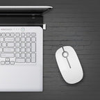 VssoPlor Wireless Mouse, 2.4G Slim Portable Computer Laptop Mouse with Nano Receiver Quiet Silent Optical Mice for Notebook, PC, Laptop, Computer-White and Silver