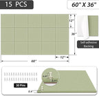 BXI Felt Bulletin Board - 60 X 36 Inches, 15 Pcs Self-Adhesive Decor Cork Boards with 30 Pushpins, Sturdy Acoustic Wall Panels for Office Work, Poster Pin Tiles for Teen Dorm Room Kitchen Classroom