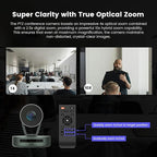 NEARITY Conference Room Camera System, 10X Hybrid Zoom Camera, Noise Reduction, All-in-One for Video and Audio Conferencing, 2K PTZ Webcam | USB Conference Speakerphone Microphone for up to 323ft²