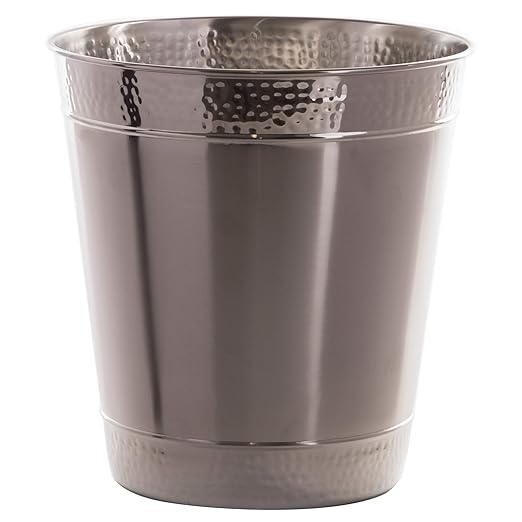 BINO Metal Waste Basket for Home, Office, Bathroom, Dorm, Kitchen and More | Trash Can Bin for Bedroom | Desk Trash Can | Home Essentials