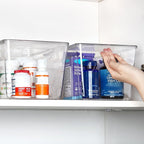 Vtopmart 12 Pack Clear Stackable Storage Bins with Lids, Large Plastic Containers with Handle for Pantry Organizer and Storage,Perfect for Bathroom,Cabinet,Kitchen,Fridge,Closet Organization