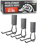 GATOR MAGNETICS MEGA 4.5 in Open Hooks, 45 lb Heavy Duty Magnetic Hooks for Steel Surfaces, Patented Easy-Release, Non-Slip Grip – Storage & Organization, Garage, Home Tools & Gear Storage – 3 Pack