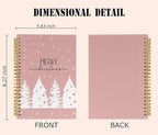 Knibeo Pink Christmas Notebook Journal - Christmas Tree Notebook, Pink Christmas Notebook, Merry Christmas Notebook, 5.5×8.3 Lined Paper Spiral Bound Notebook with 164 Pages