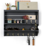 Mutsault Key Holder for Wall, Mail Organizer Wall Mounted, Black