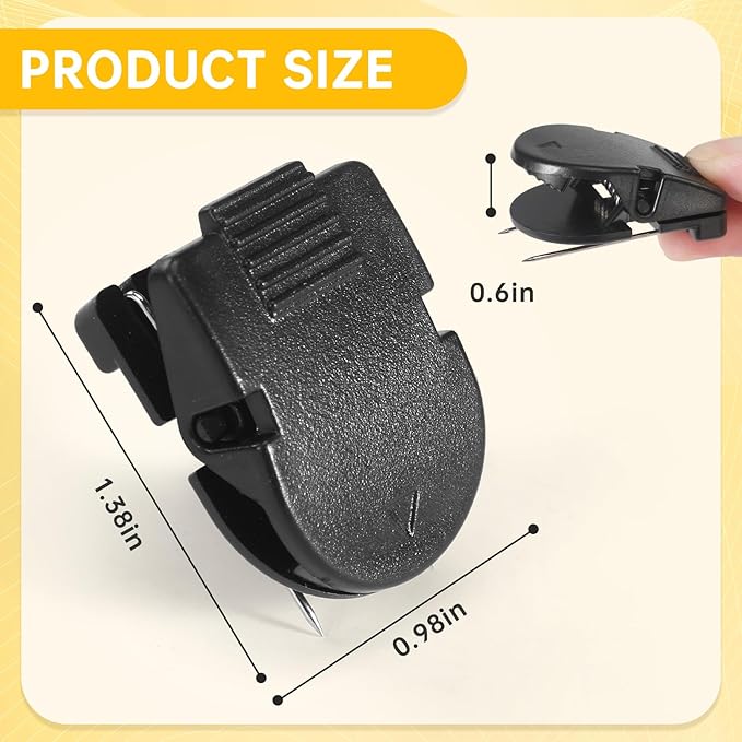 GOOLADA 36Pcs Black Cubicle Clips, Plastic Cubicle Hooks for Fabric Walls, Cubical Accessories for Work, Thumb Tacks for Cork Board, Push Pins for Bulletin Board, Wall, Classroom, School,Office