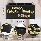 QZQE Everything Is Figureoutable Pen Pencil Holder Organizer for Desk, Inspirational Motivational Wooden Box Signs Decorations for Home Office Desk Tabletop, Inspirational Gifts